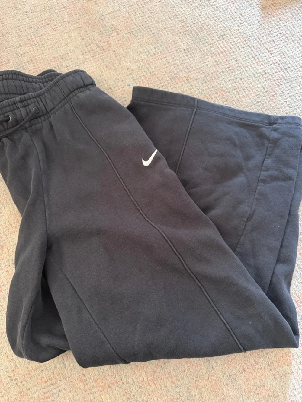 Nike Black Track Pants with White Swoosh
